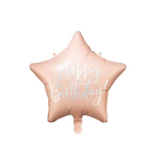 Picture of FOIL BALLOON STAR HAPPY BIRTHDAY LIGHT POWDER PINK 18 INCH